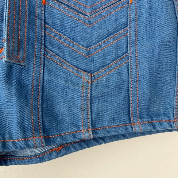 Vintage 70’s Nest-Ce Pas High Rise Belted Denim Shorts Rare - Picture 5 of 14